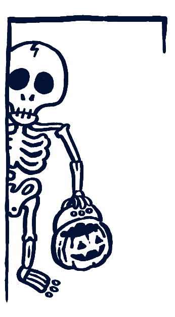 drawing of a skeleton